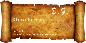 Diera Ferenc névjegykártya